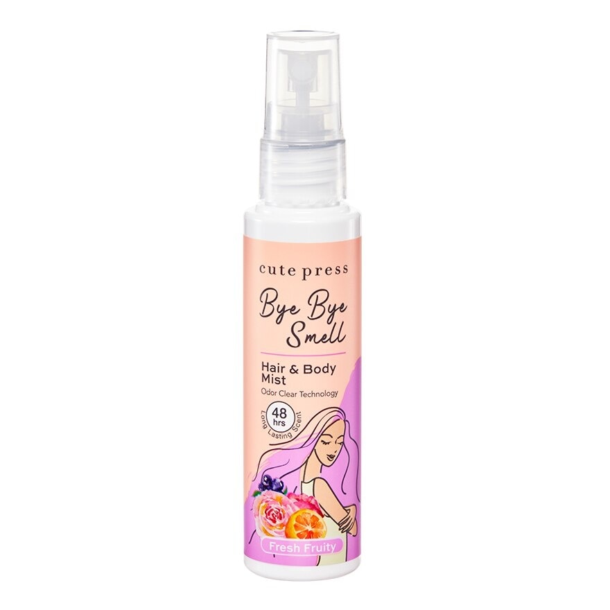 Cute Press Bye Bye Smell Hair And Body Mist 60ml. Fresh Fruity