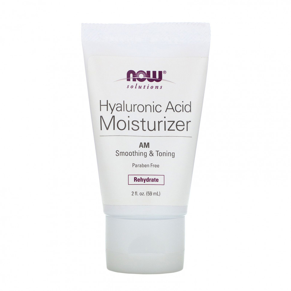 NOW Foods, Solutions, увлажнитель с гиалуроновой кислотой, 2 жидкие унции (59 мл)