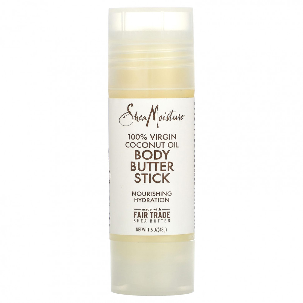 SheaMoisture, Масло-стик для тела, 100% кокосовое масло первого отжима, 43 г (1,5 унции)