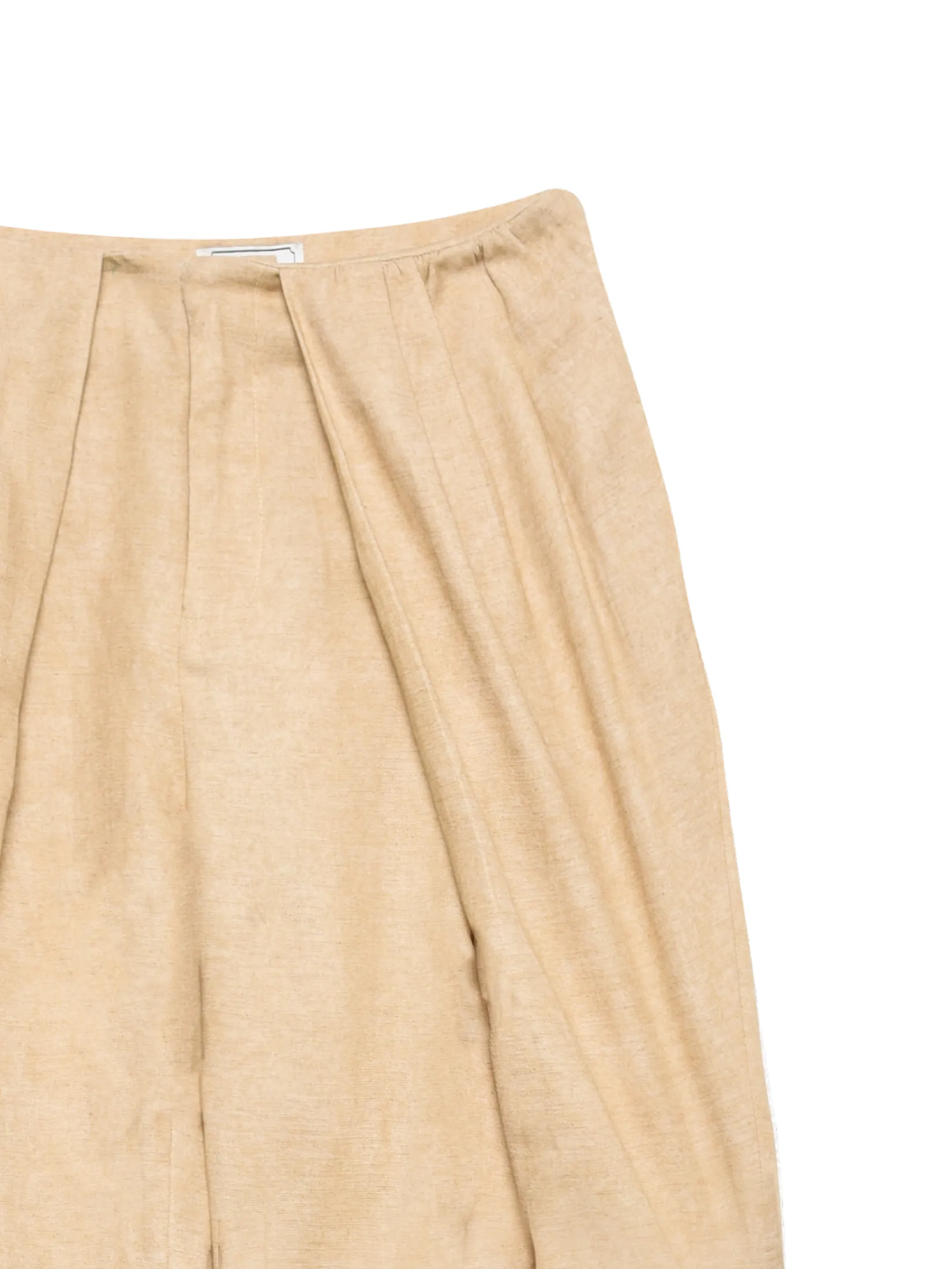 KLOSET (PF25) Women Contrast Waist Trousers Beige