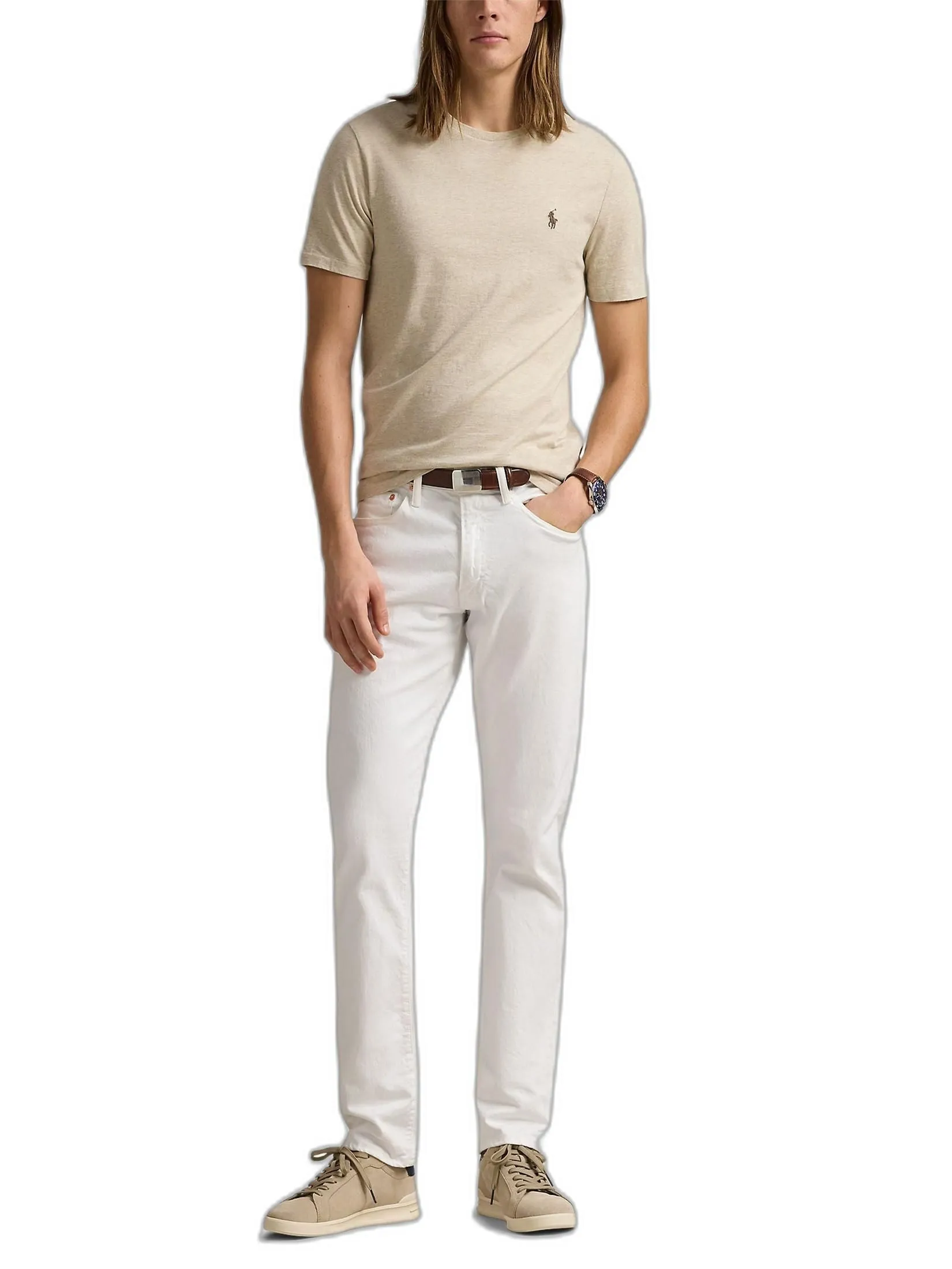 POLO RALPH LAUREN TEE-Custom Slim Fit Jersey Crewneck T-Shirt MNPOTSH1N820754 020 GREY