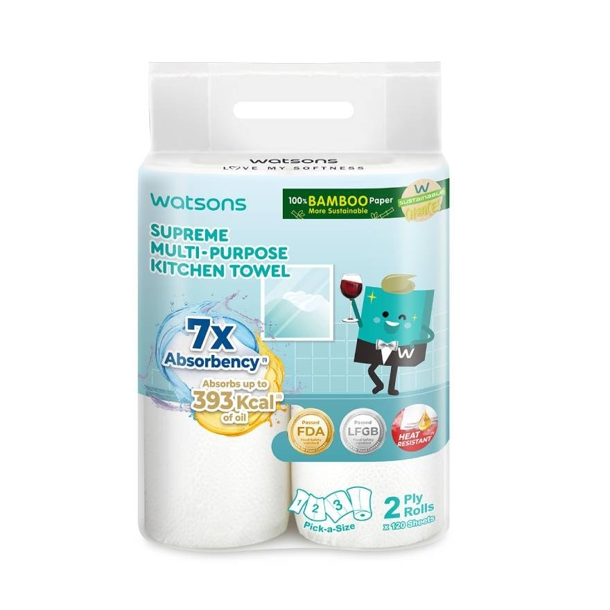 Watsons Supreme Multi-Purpose Kitchen Towel 2 Rolls