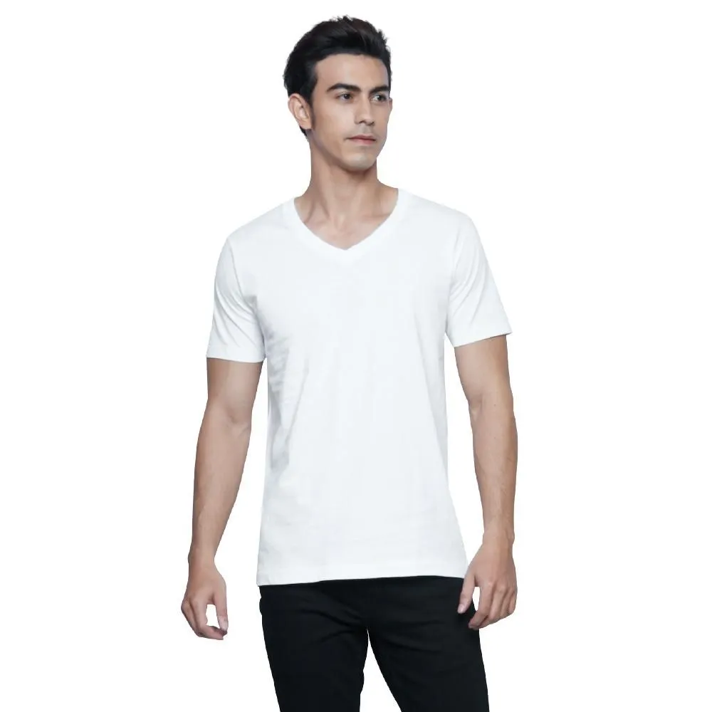 DOUBLE GOOSE Double goose classic white V-neck T-shirts pack 3 pcs.