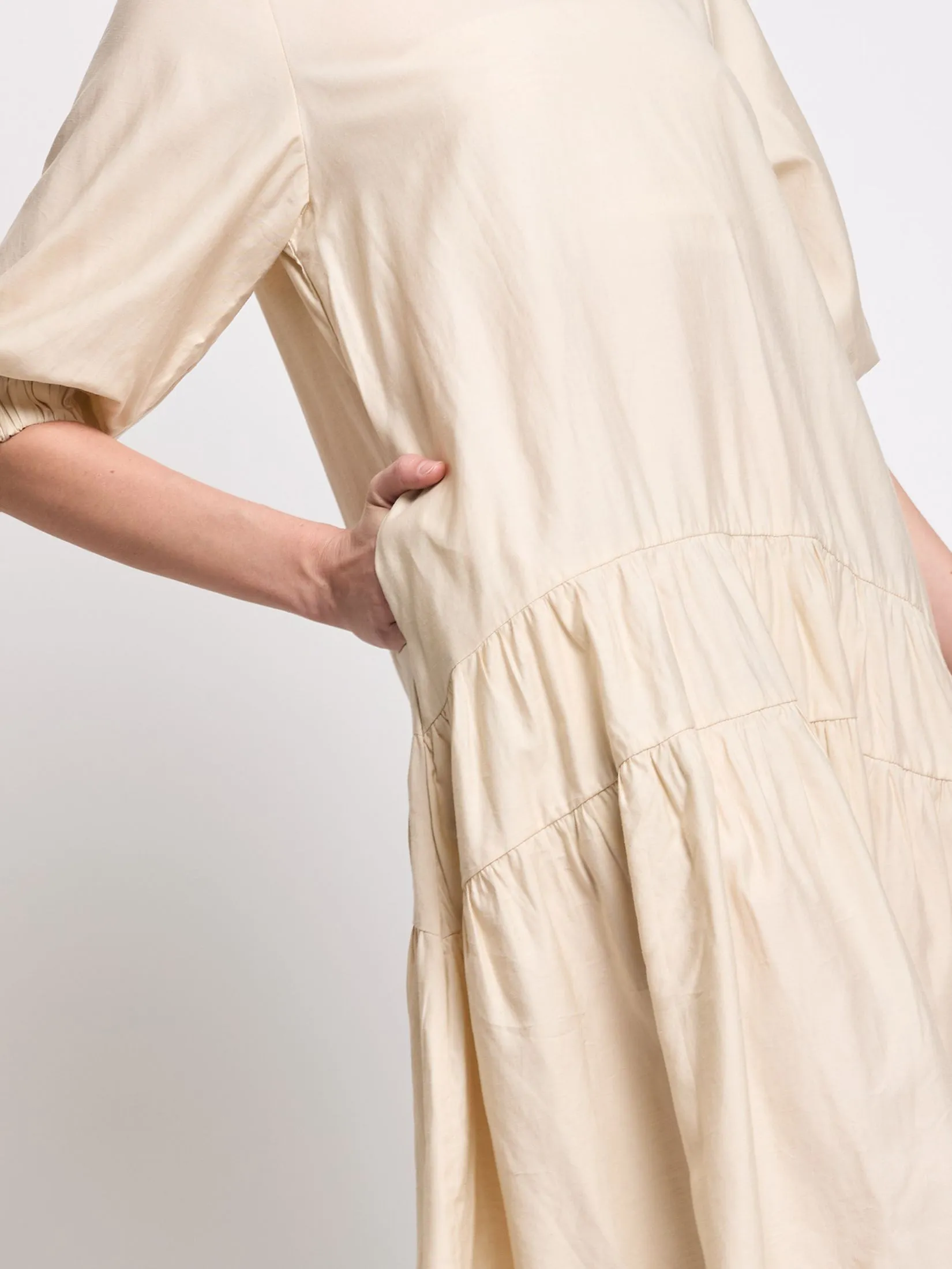 EASY PIECES Women Dress Short Sleeves Round Neckline Solf Silhouette