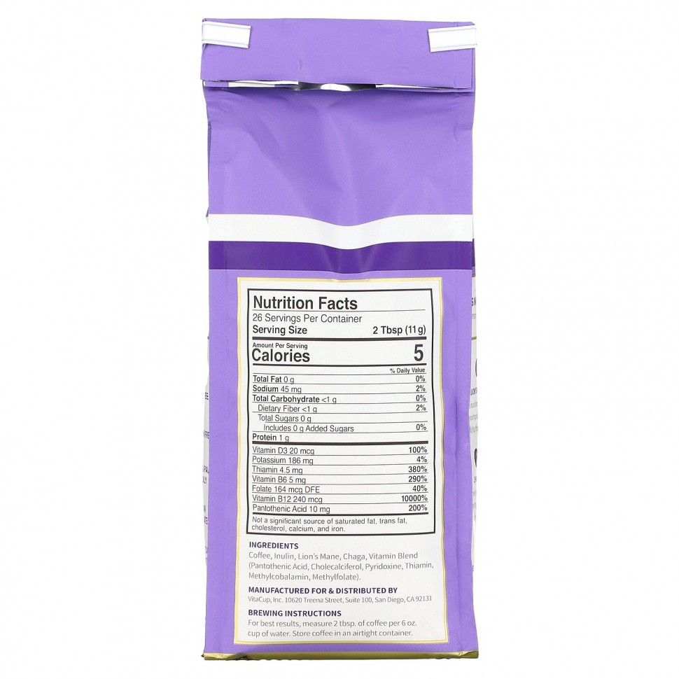 VitaCup, Focus Coffee, премиальный молотый, средней темноты, 284 г (10 унций)