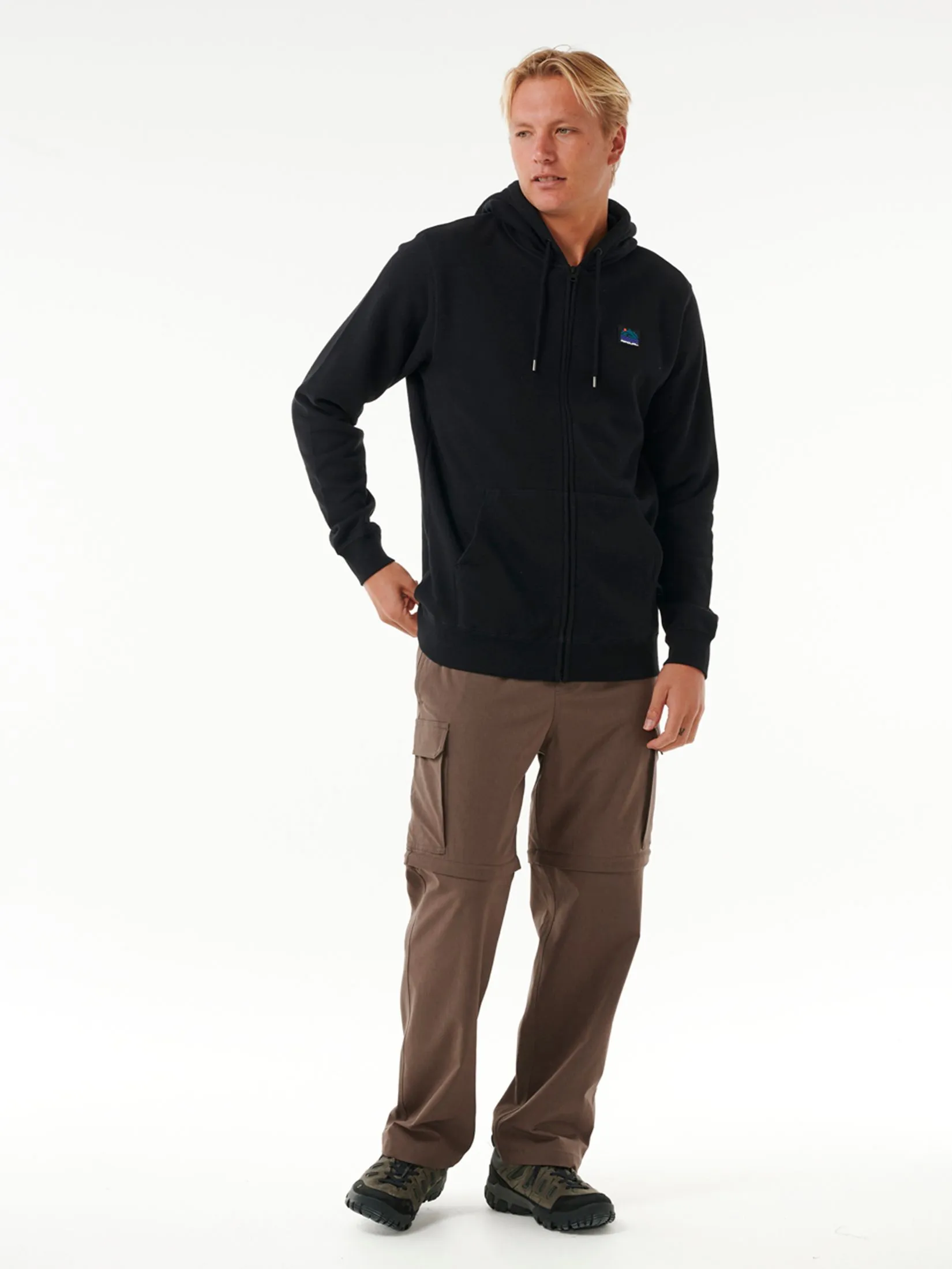 RIP CURL Men Hoodie Search Zip Thru Black