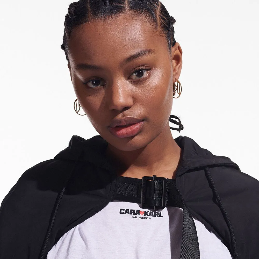 KARL LAGERFELD CARA LOVES KARL Transformer Bomber Black