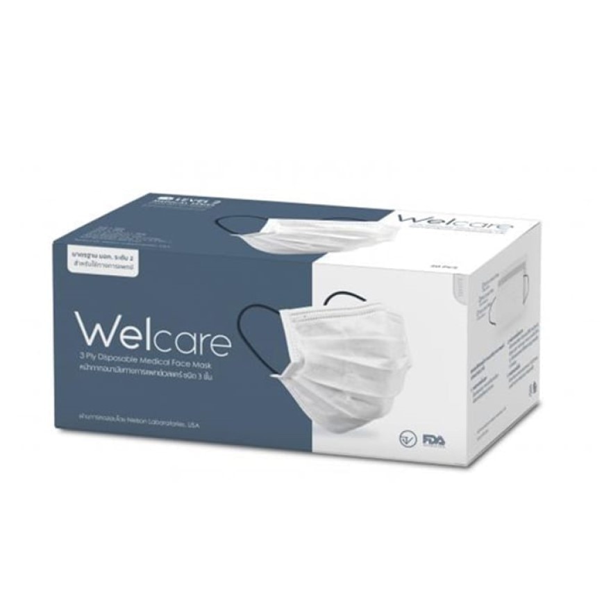 Welcare 3 Ply Disposable Medical Face Mask Level 2 (50 pcs/box)