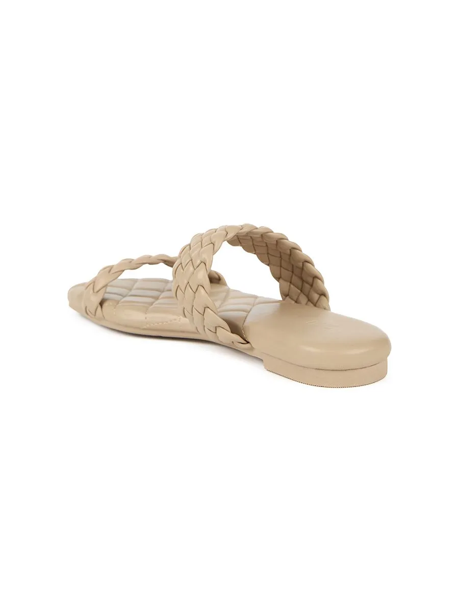 SHU WOMEN  PALETTE SOFT WOVEN SANDALS - LATTE