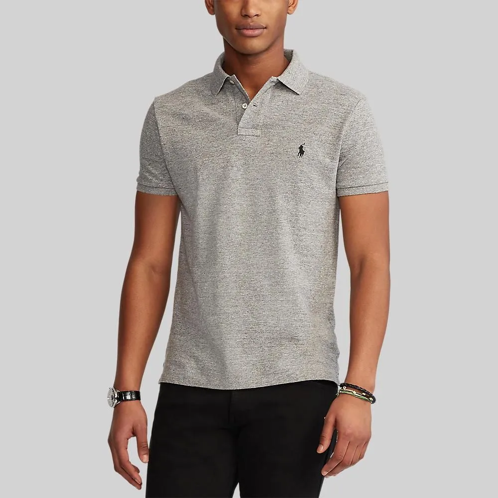 POLO RALPH LAUREN POLO-Custom Slim Fit Mesh Polo Shirt MNPOKNI1N820081 020 GREY