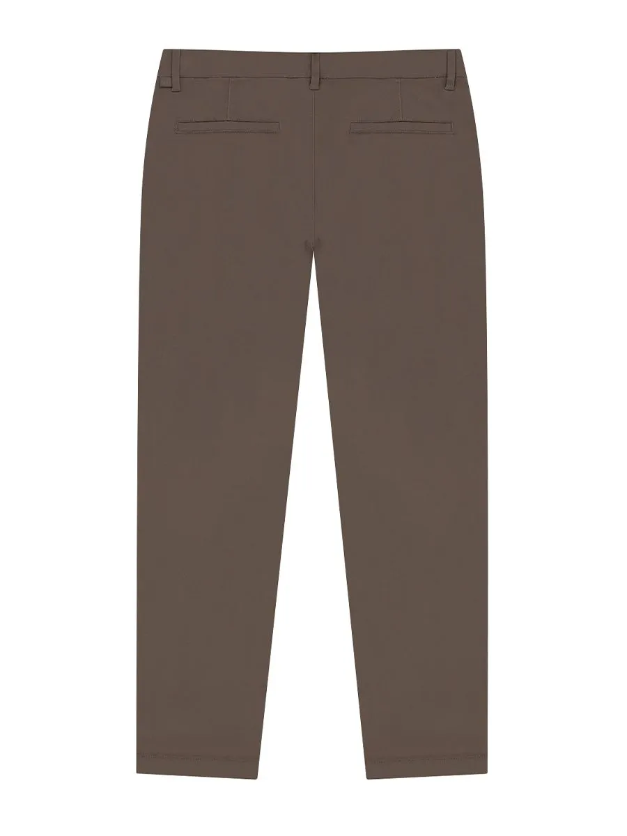 GIORDANO Men's Low rise Slim Taper Super Stretch Pants Slate brown