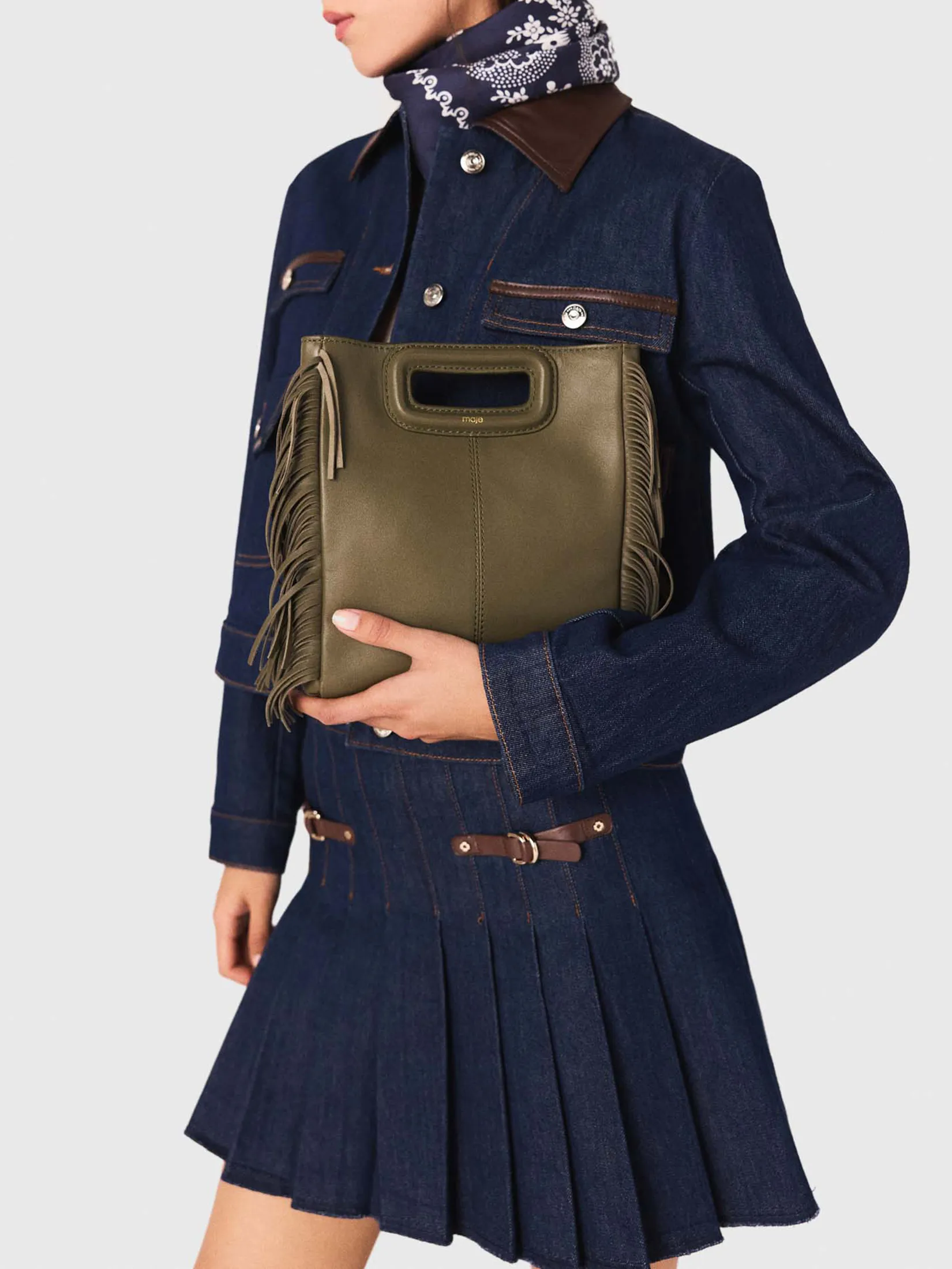 MAJE Women Short Denim Skirt With Lining