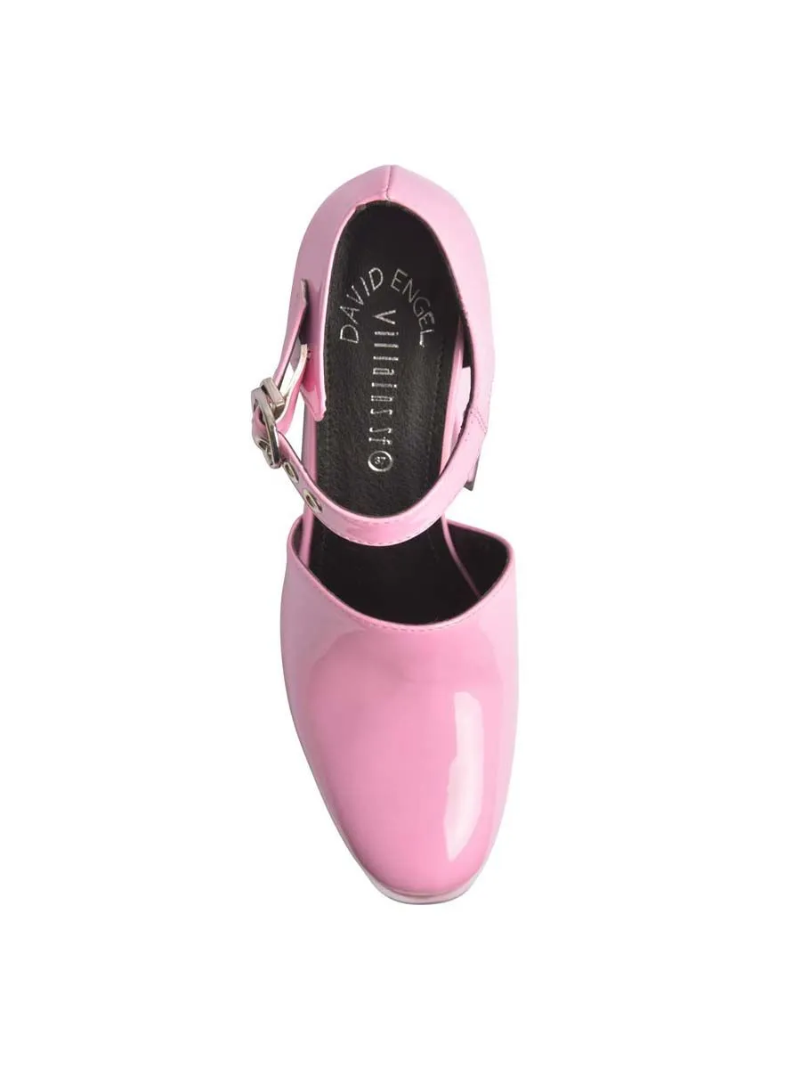 VILLAINS SF LA-VEETA Patent Platform Heels PINK