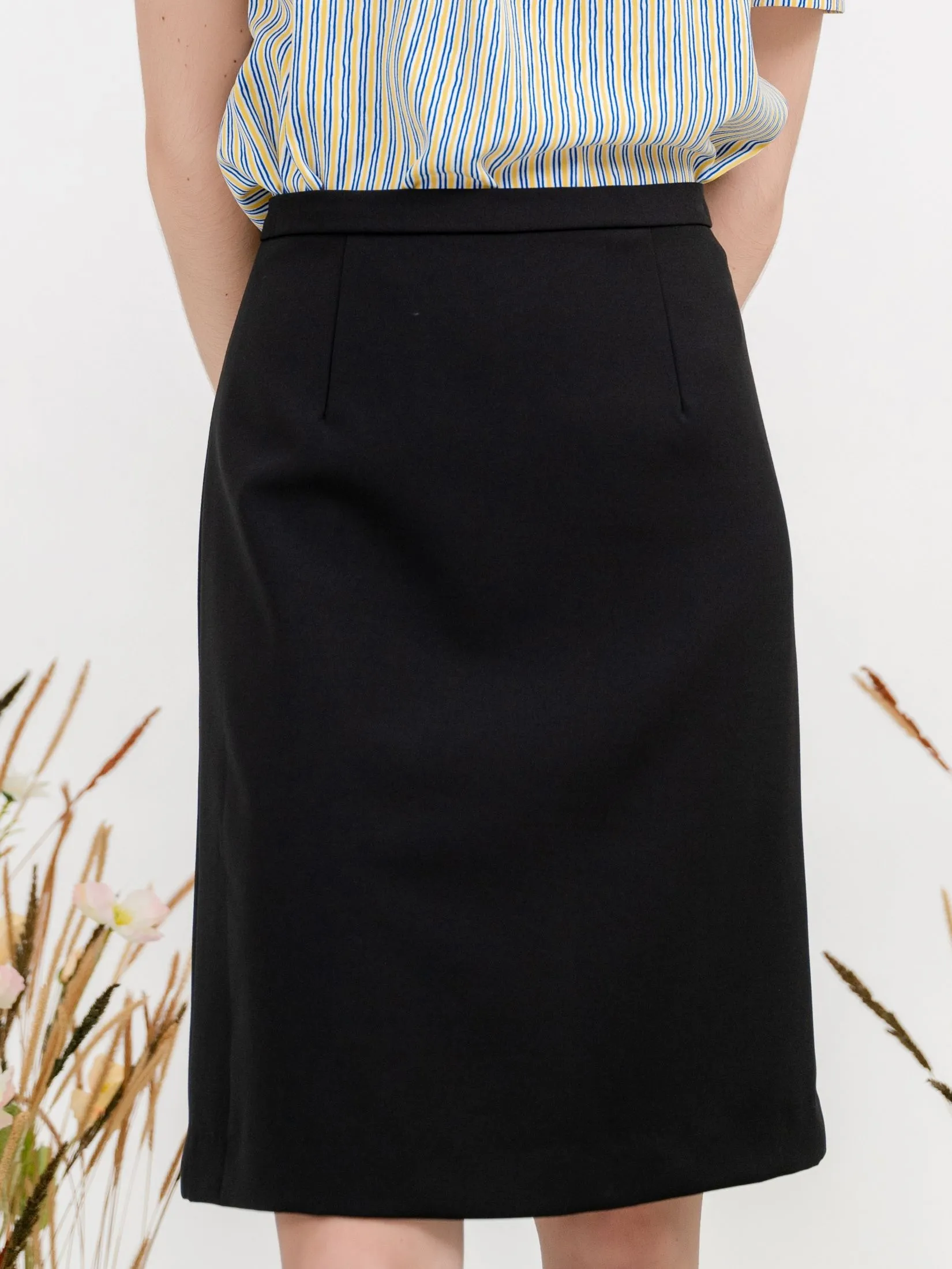 AMILA Women Skirt Short Suiting Spendex Black