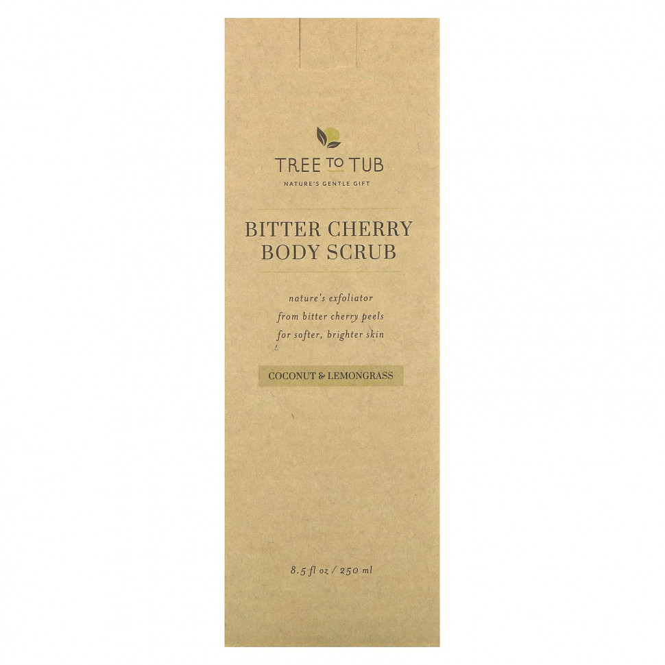 Tree To Tub, Скраб для тела с вишней, кокосом и лемонграссом, 250 мл (8,5 жидк. Унции)
