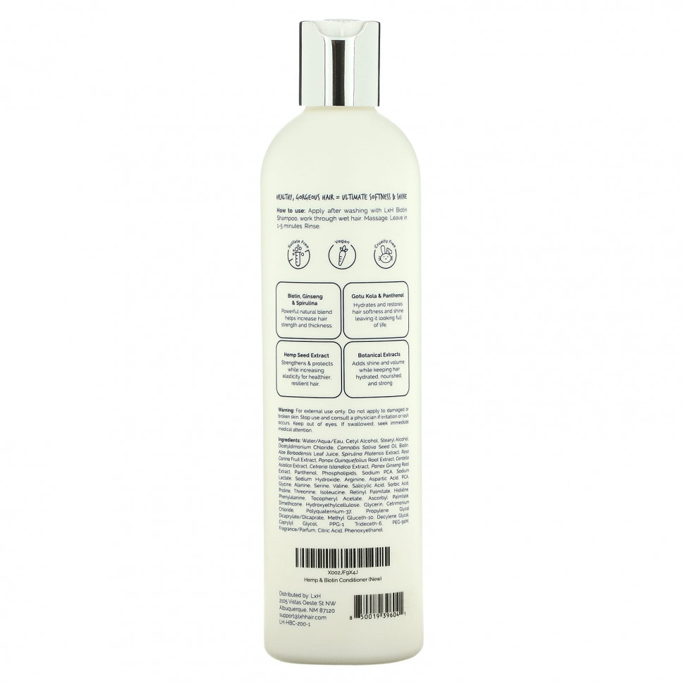 LxH, Кондиционер из конопли и биотина, 355 мл (12 жидк. Унций)