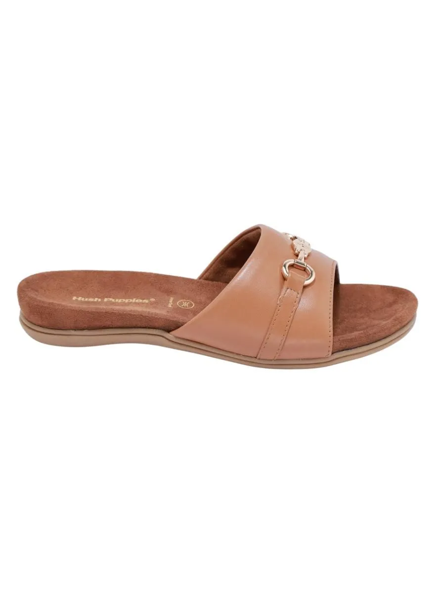 HUSH PUPPIES Women's Shoes Sandals Slides  - BROWN