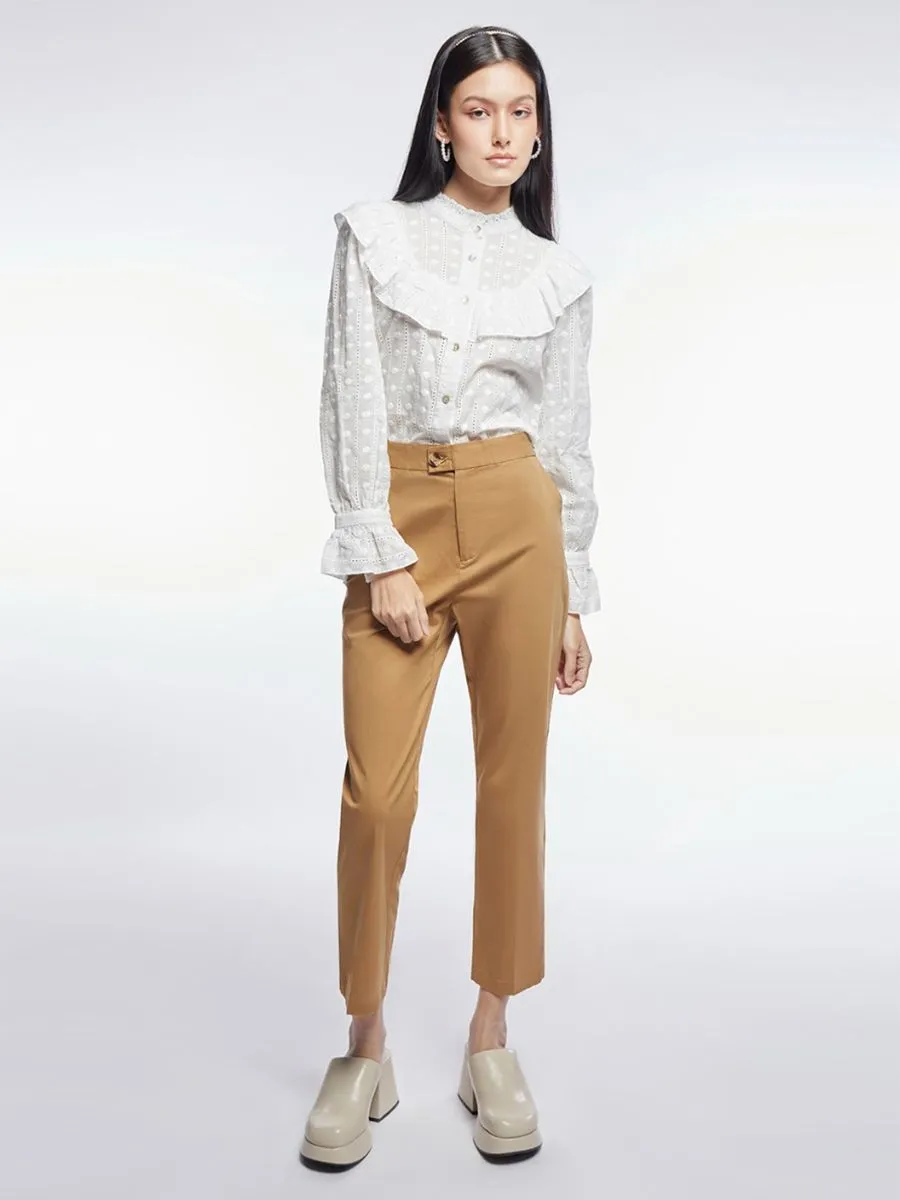 EP Slim Fit Long Pants Women Mid Brown