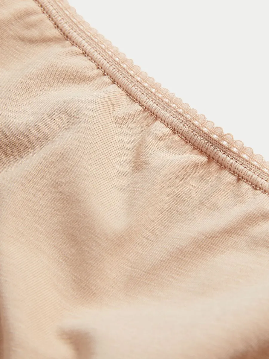 MARKS & SPENCER Women Panties High Leg Knickers Cotton Rich 5pk