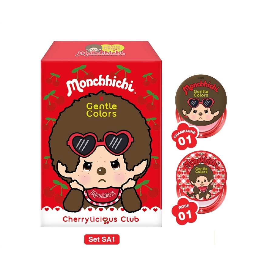 Gentle Colors x Monchhichi Set SA1 - Blush 04 Peach + Highlighter 02 Honey