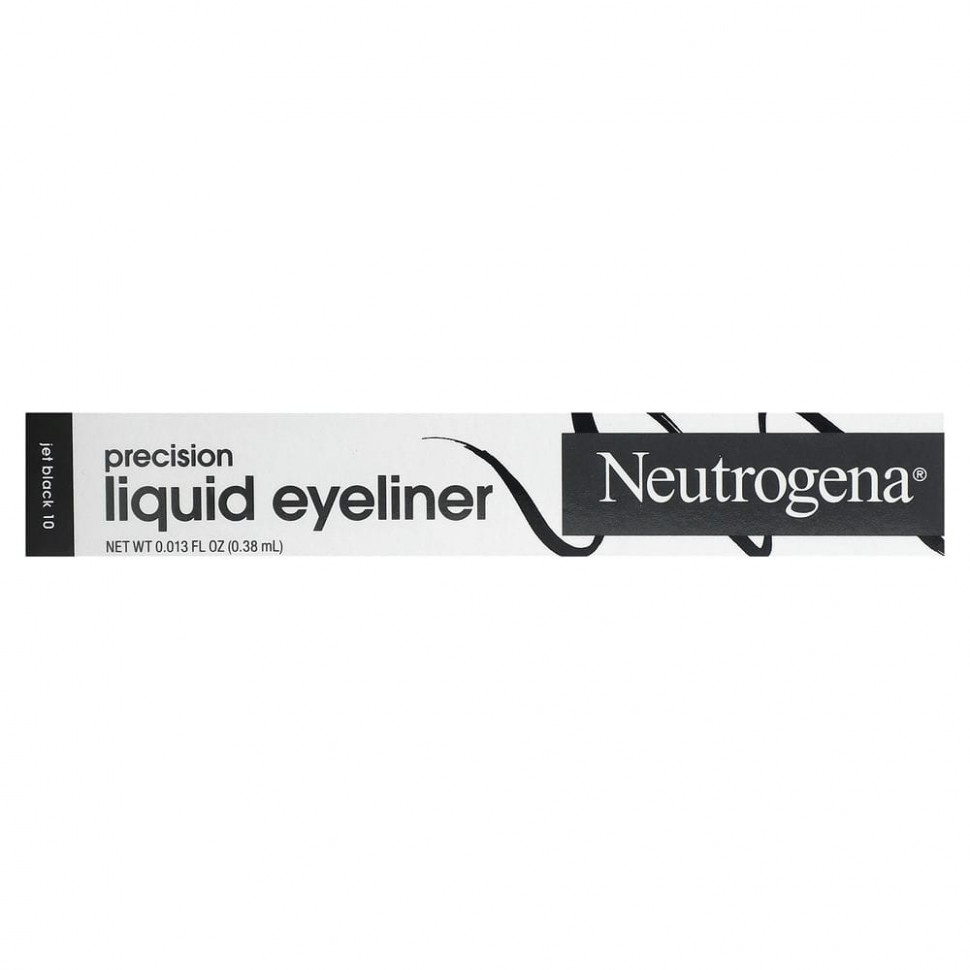 Neutrogena, Precision Liquid Eyeliner, Jet Black 10, 0,38 мл (0,013 жидк. Унции)