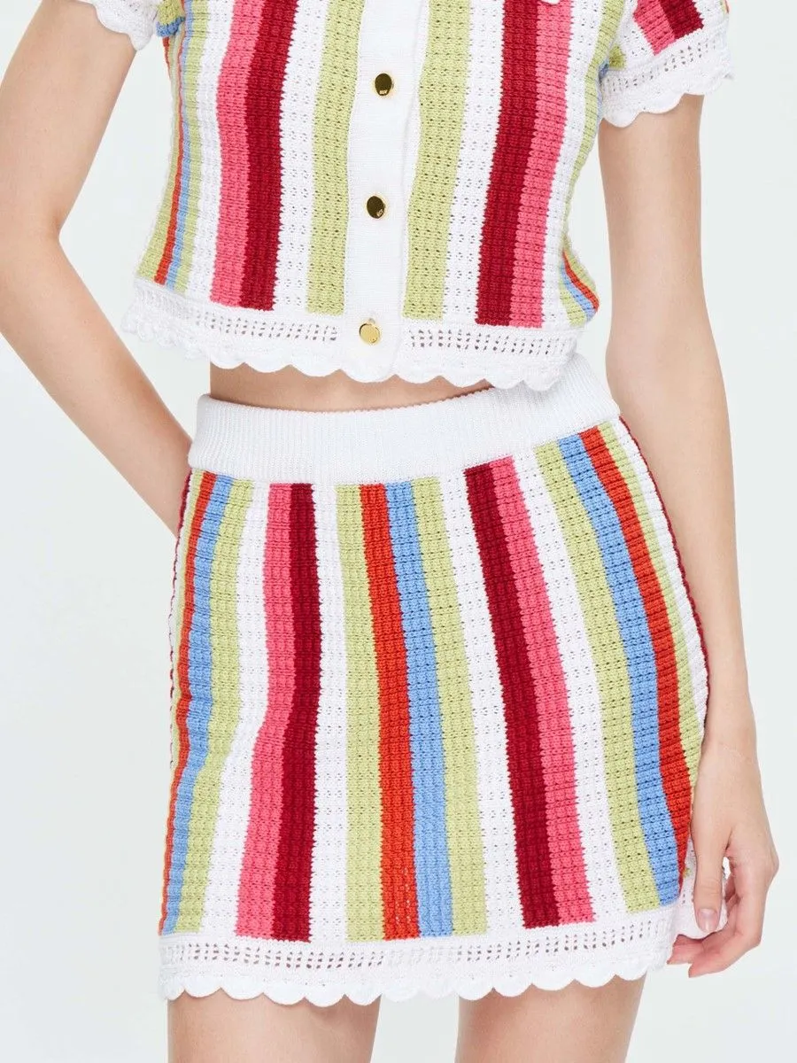 ASV (AW23) Penelope Women Knitted Mini Skirt Multicolor