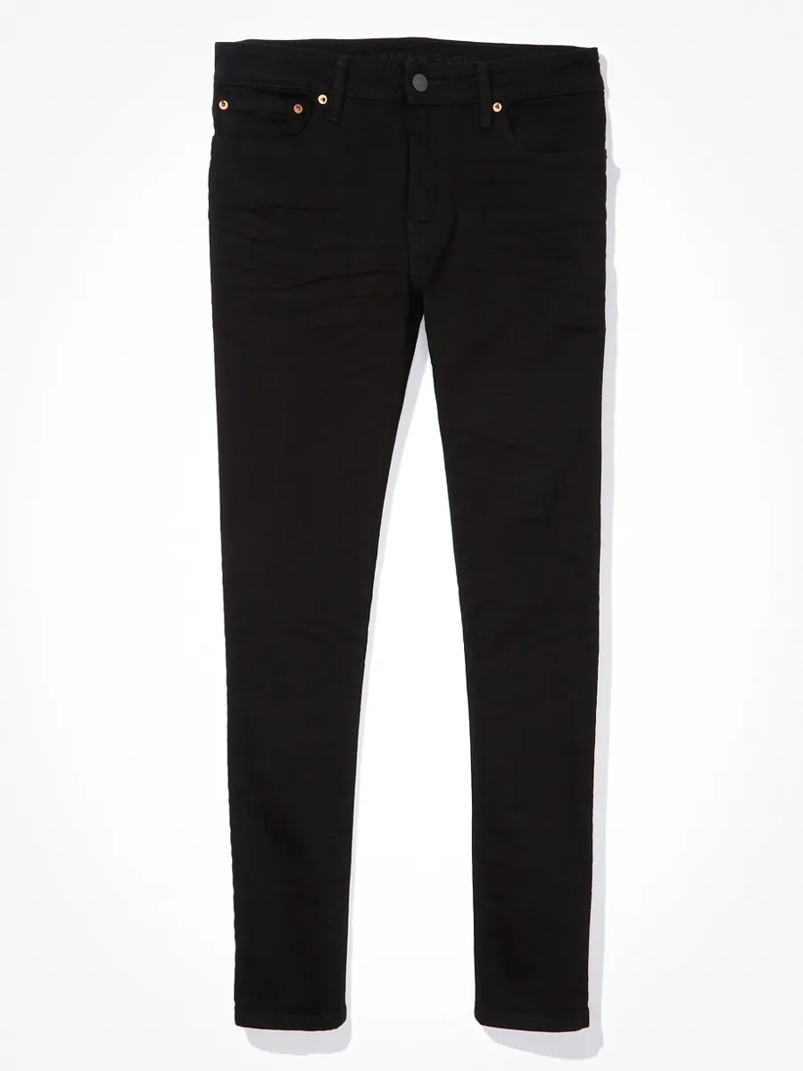 AMERICAN EAGLE MEN BLACK CLEAN SKINNY 001 BLACK