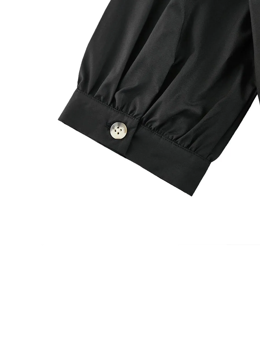 G2000 Women Clothing Cotton Tencel Shirt Dress Fit & Flare Shape - Black