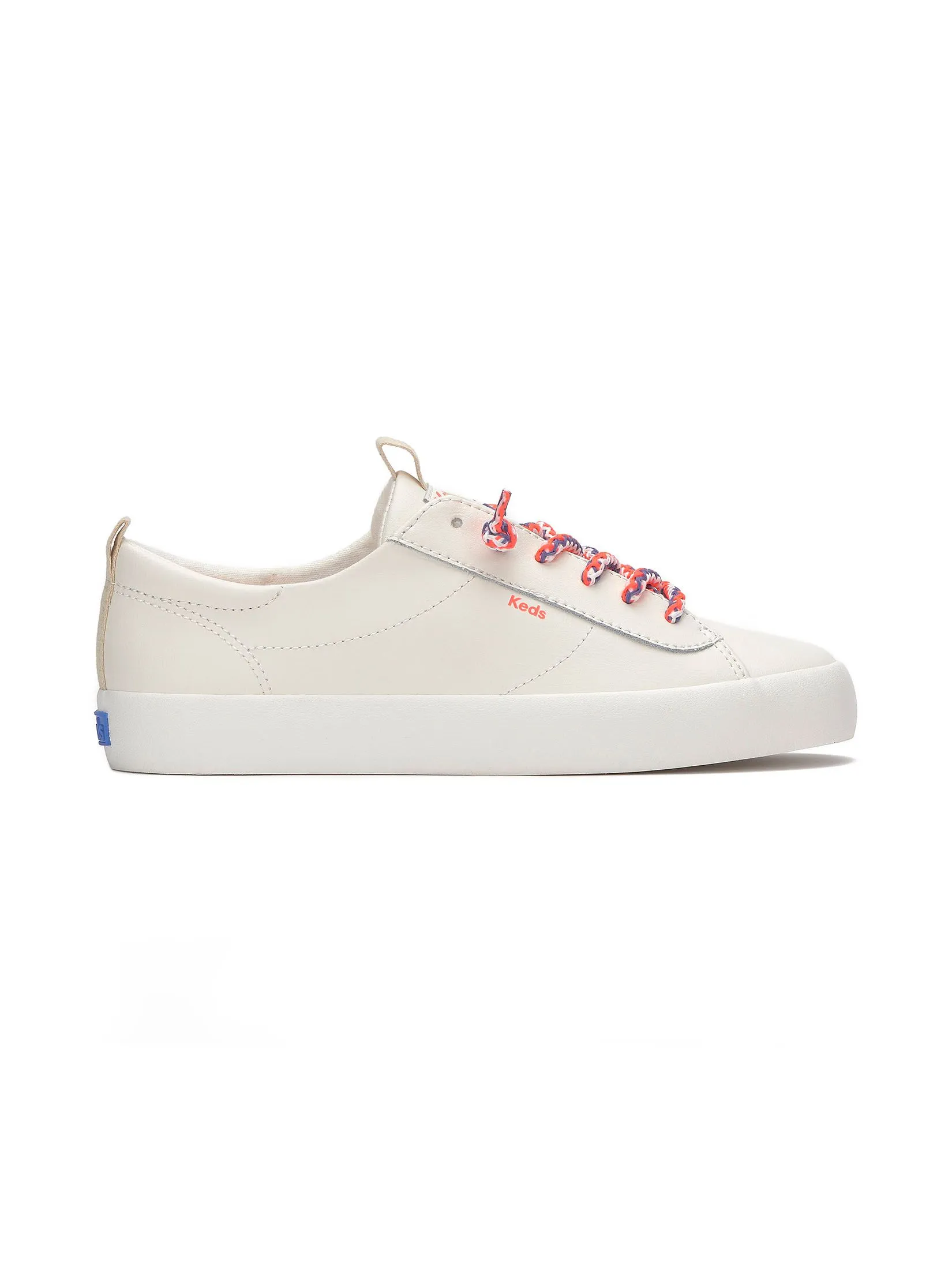KEDS Women Kickback Leather Round Laces Snow White