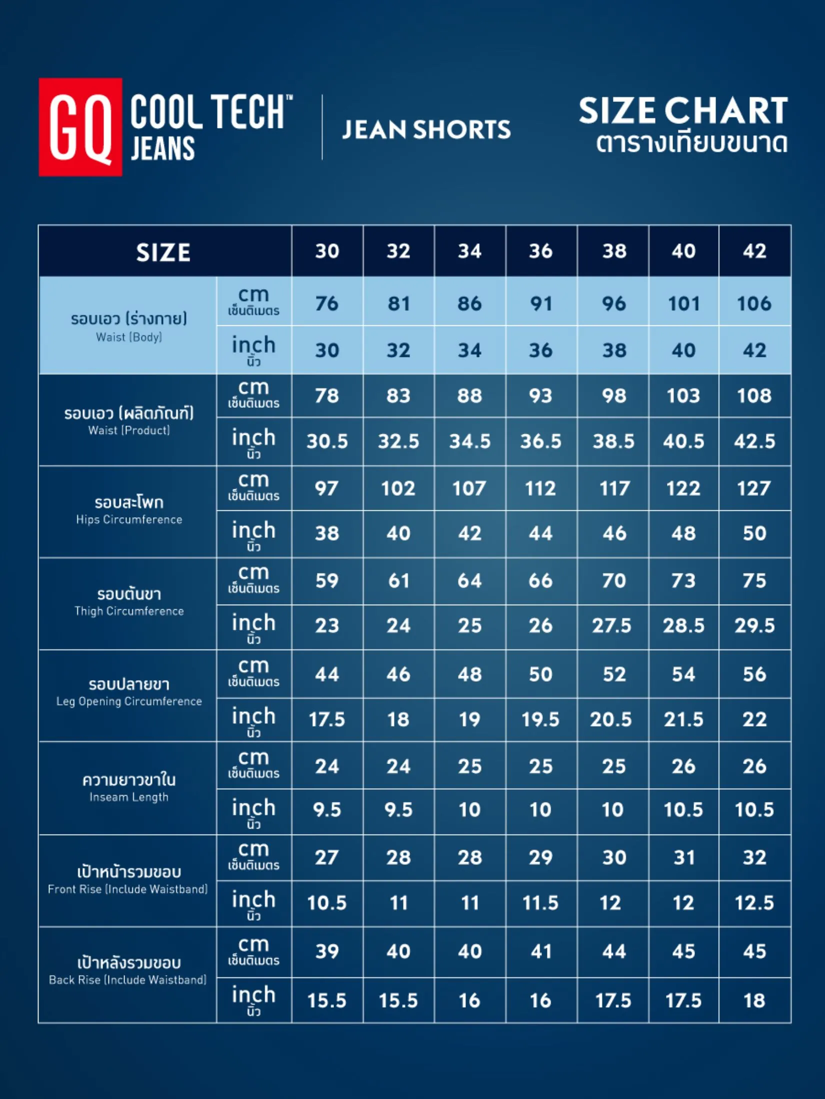 GQ Men Denim Shorts Cool Tech Jeans