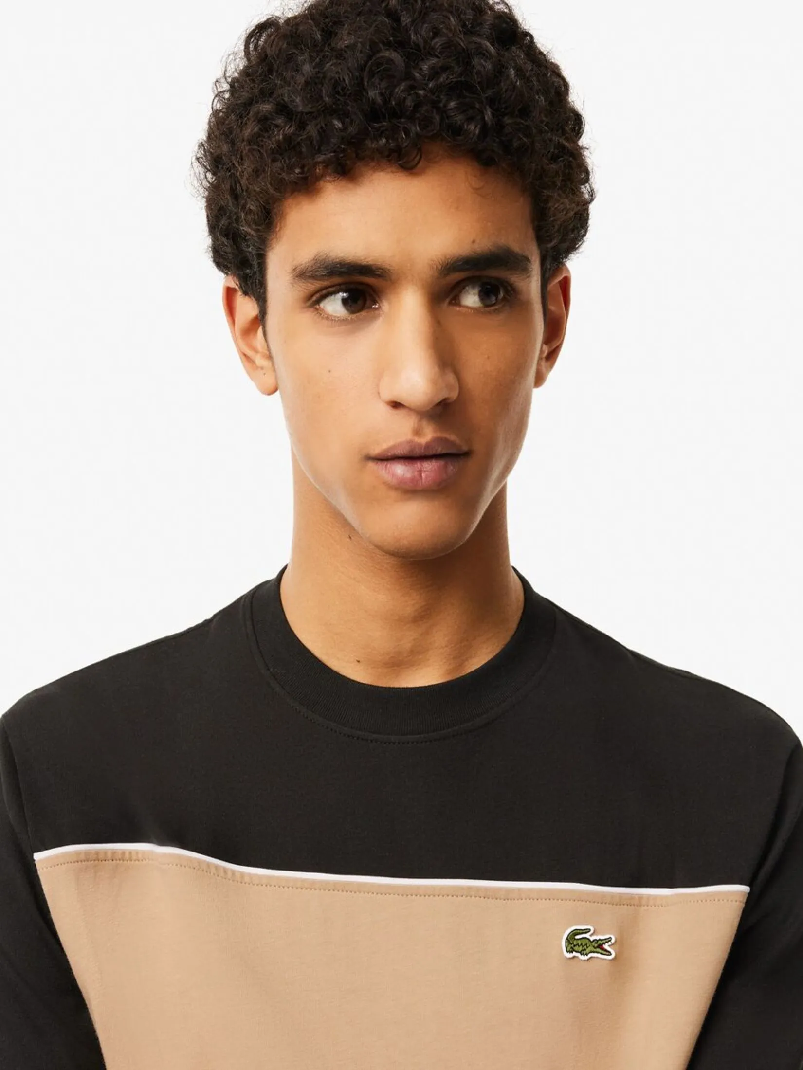 LACOSTE Cotton Colour-Block T-shirt Black