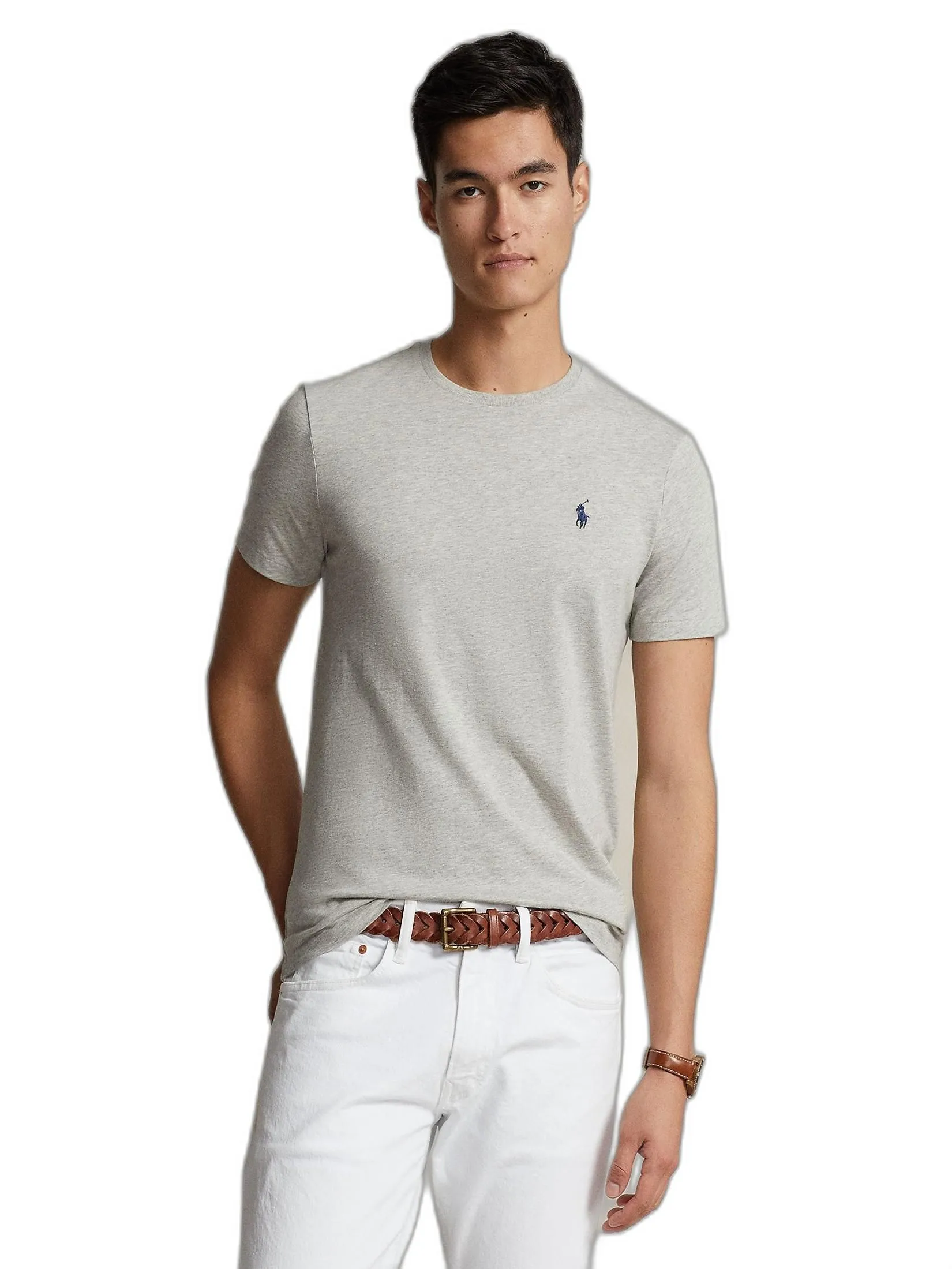 POLO RALPH LAUREN Polo Ralph Lauren TEE-Custom Slim Fit Jersey Crewneck T-Shirt MNPOTSH1N820198 020 GREY