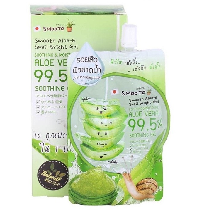 Увлажняющий гель с 99,5% Алоэ Вера и улиточной слизью Smooto 50 гр
