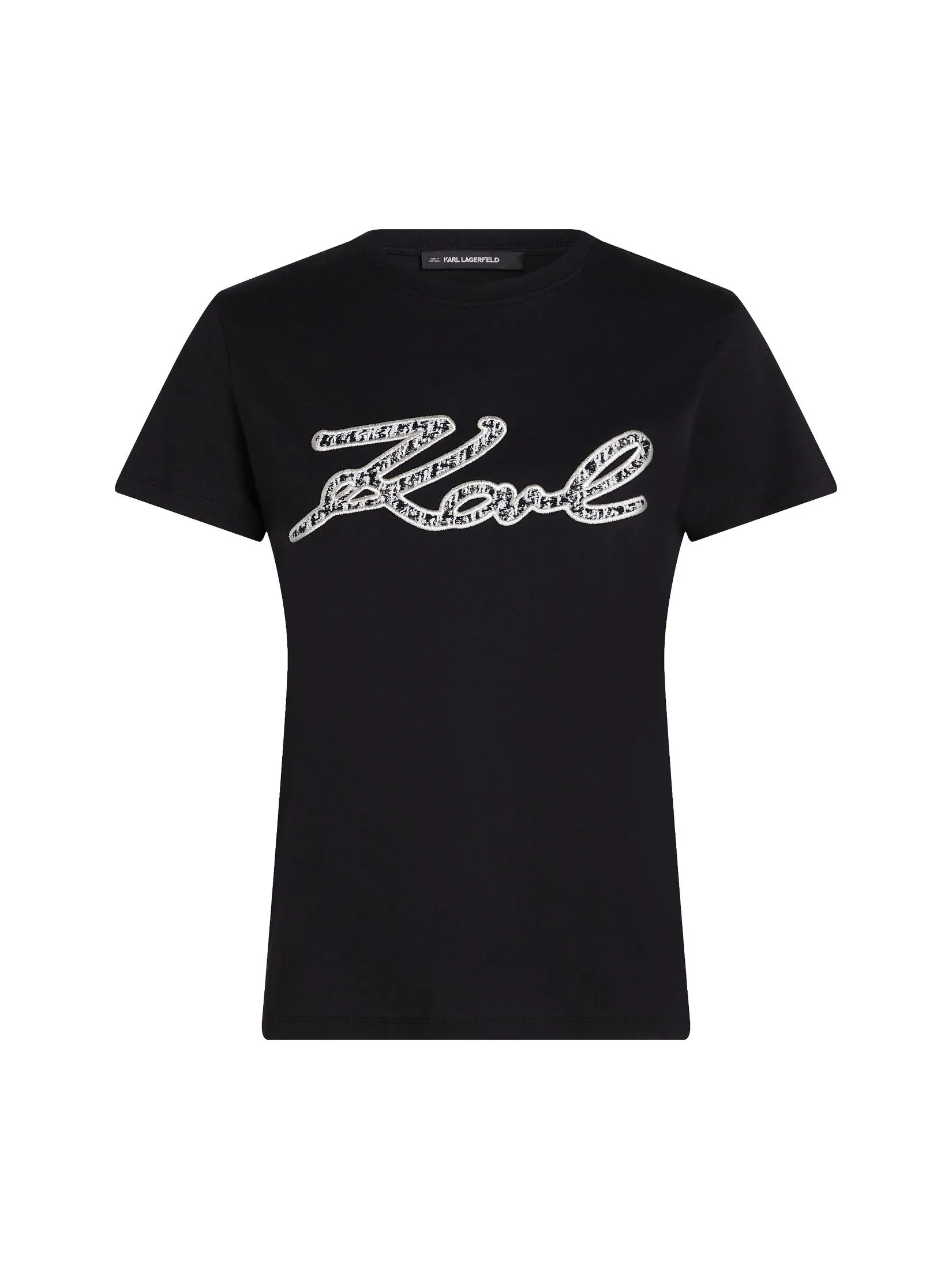 KARL LAGERFELD BOUCLE KARL SIGNATURE T-SHIRT BLACK Size - L