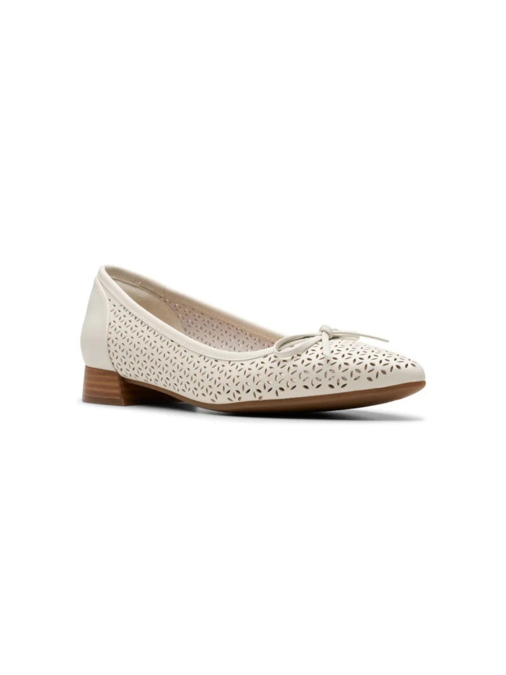 CLARKS NATALYN STEP Off White Leather Women's Ballet Flats