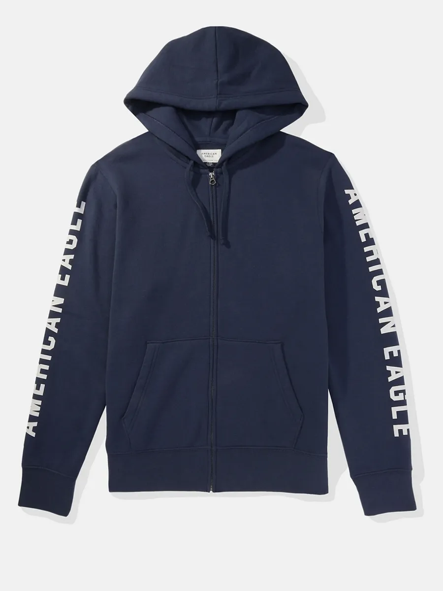 AMERICAN EAGLE MEN 2152 MFO VALUE FLEECE FULL ZIP HOODIE 400 BLUE