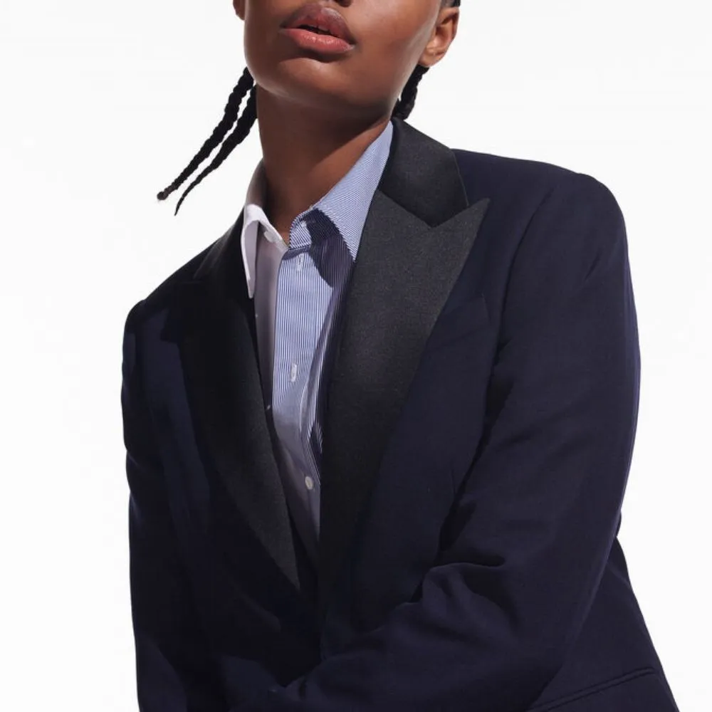 KARL LAGERFELD CARA LOVES KARL TUXEDO BLAZER DARK BLUE