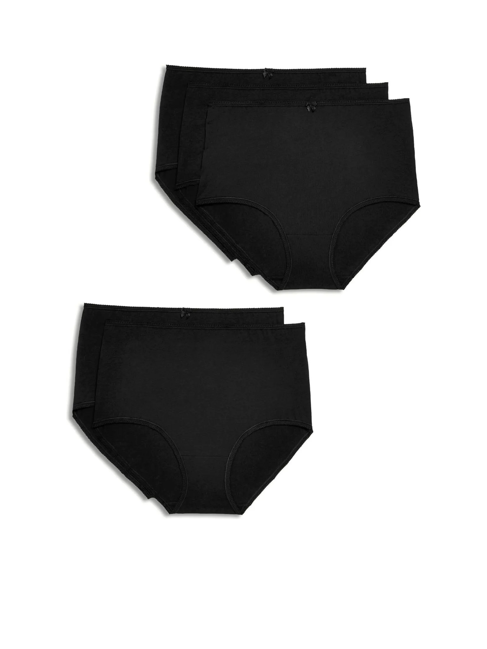 MARKS & SPENCER Women Full Briefs Cotton Lycra Pack 5 Pcs Black