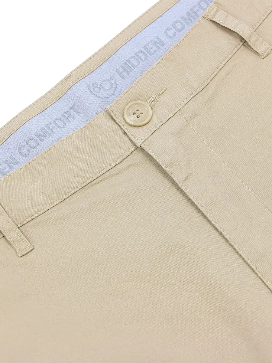 GIORDANO Men's Lightweight Khakis Pants (180° Elastic Waistband) Crockery Khaki