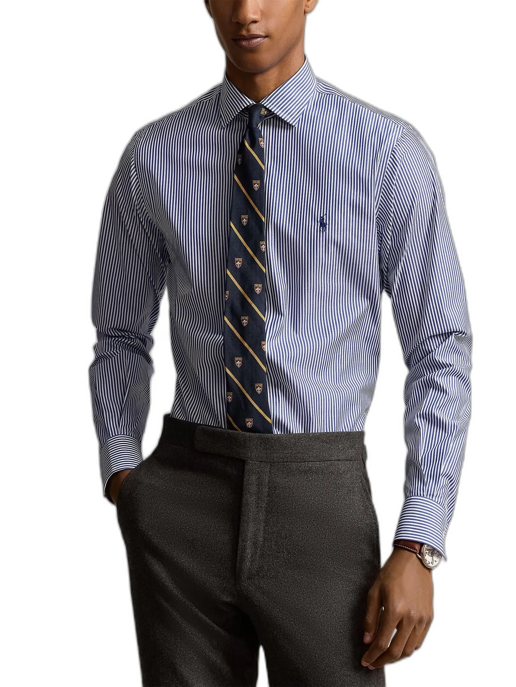 POLO RALPH LAUREN Men Shirt Dress-Custom Fit Poplin Shirt MNPODSH37620381-Blue