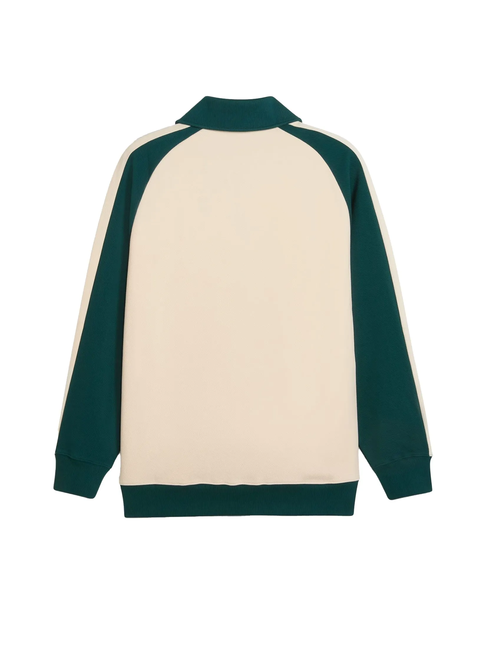 PUMA Unisex Track Jacket T7 Relaxed Wing Collar Alpine Snow-Green Terrain