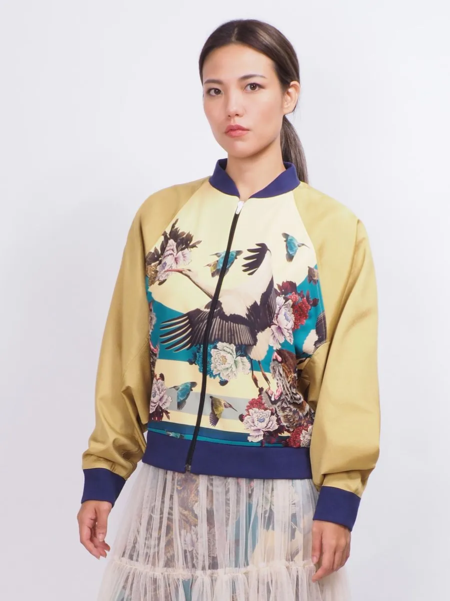 PEDZ Women Jacket Blossom Crane Gold