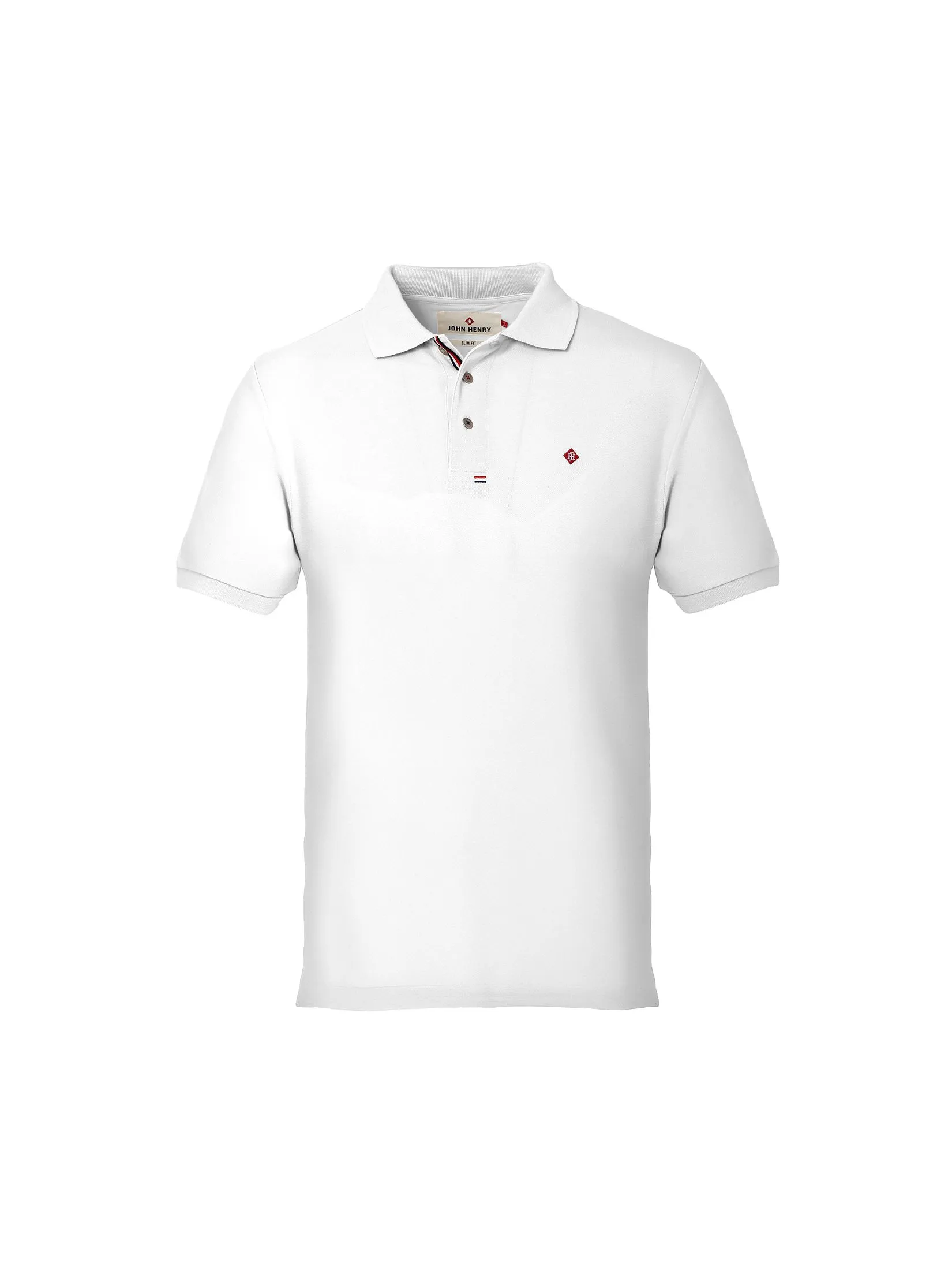 JOHN HENRY Men's Polo (Slim Fit) ESSENTIALS White