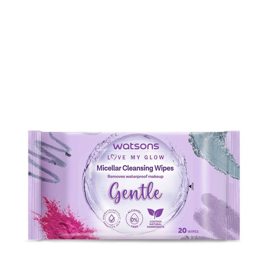 Watsons Micellar Cleansing Wipes Gentle 20 wipes.