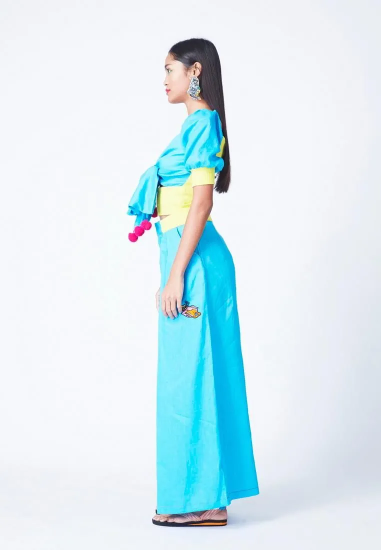 QOYA Blue MONRAK LEH TROUSERS IN SKY BLUE (BL)