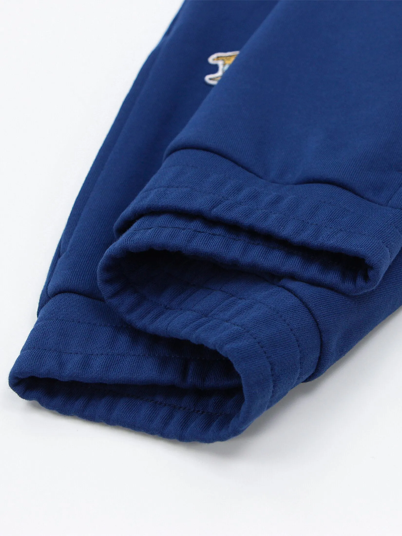 GIORDANO Men's French Terry Elastic Waist Knit Pants (Disney) Blue