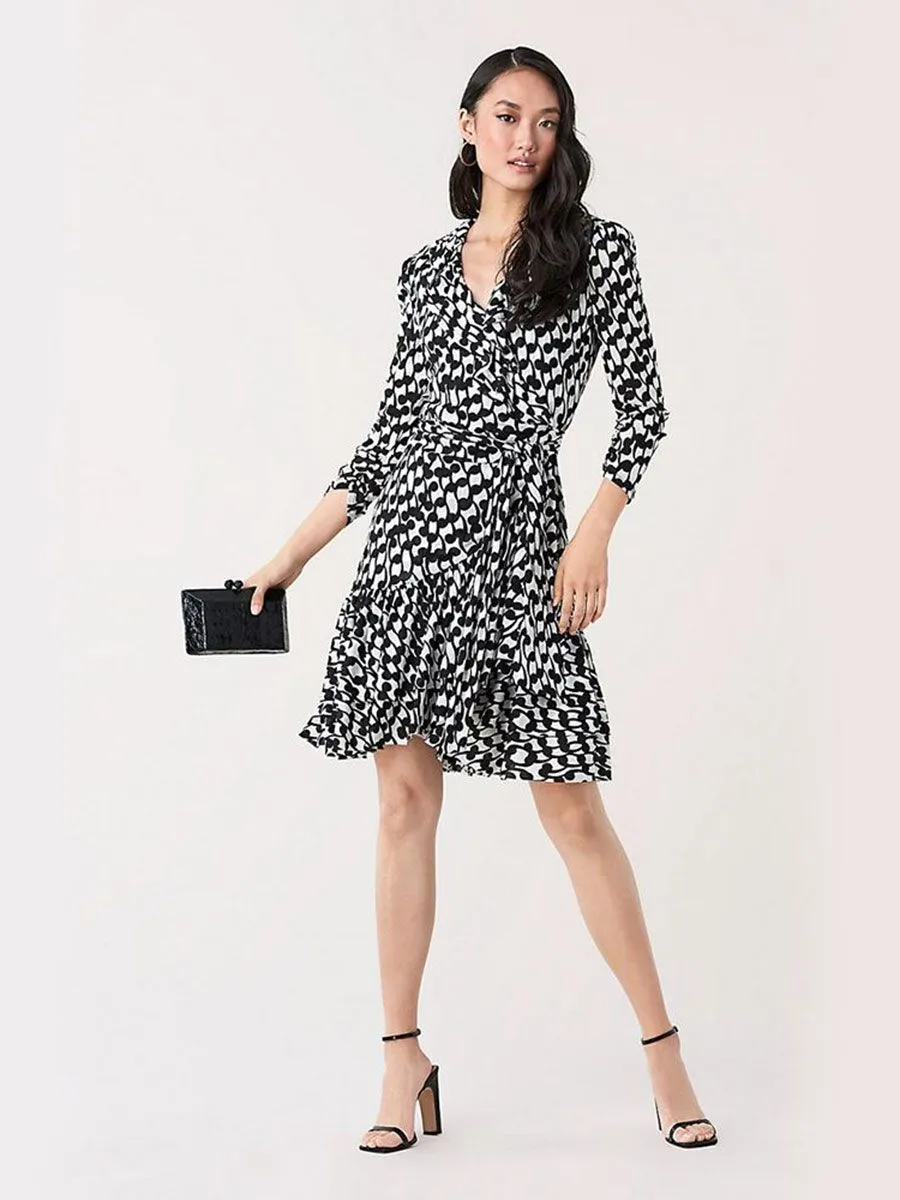 DIANE VON FURSTENBERG Women'S Dress DVF DIDI Fiddleheads Black