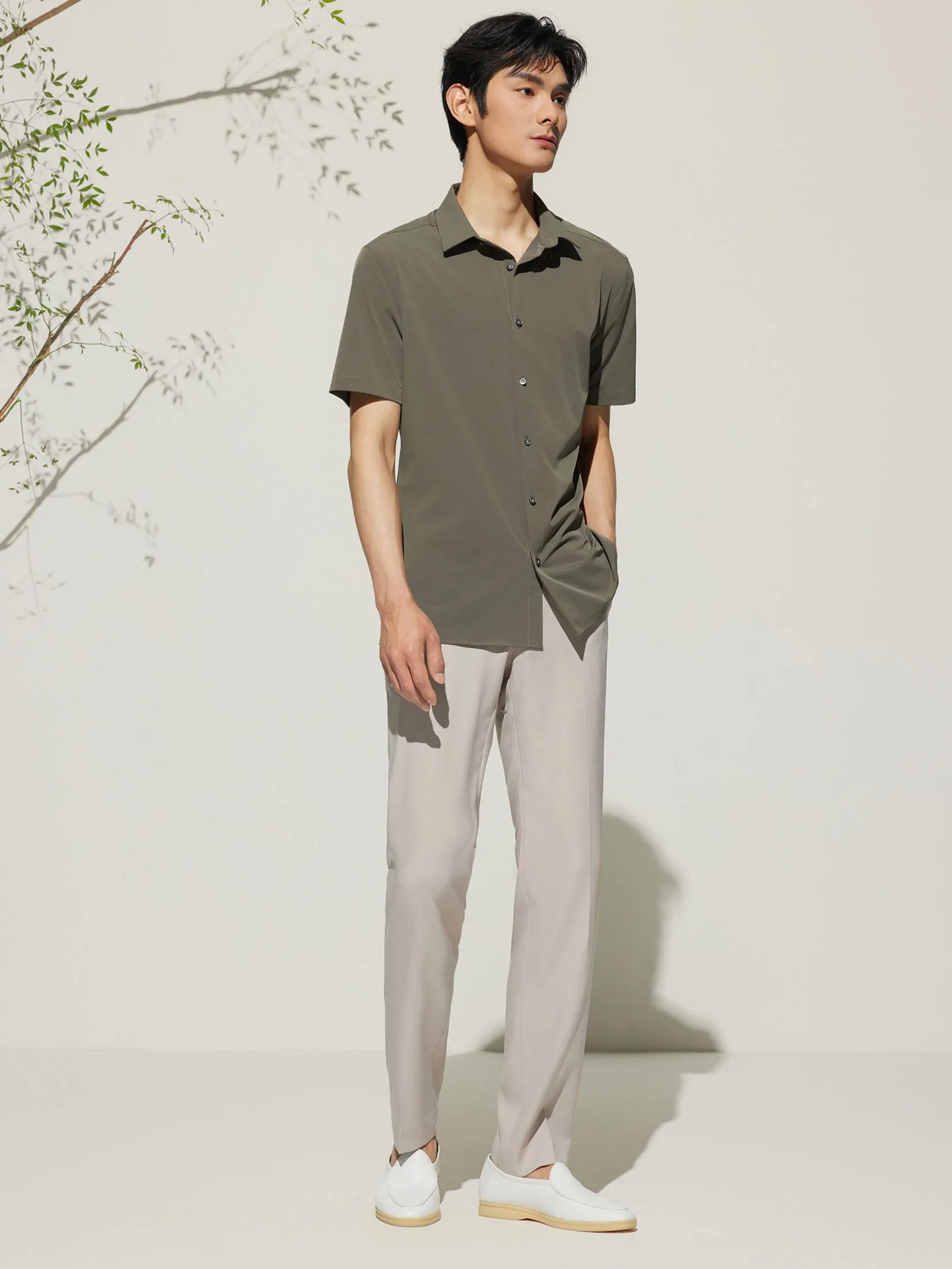 G2000 Men Clothing Water Repellent Short Sleeve Casual Shirt  Smart Fit - Green