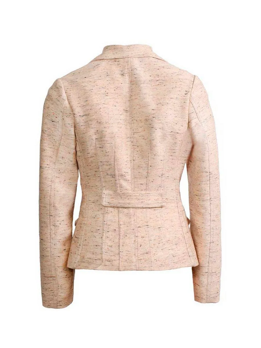 SENADA WOMEN CORSETTED NOTCH LAPEL SAND BLAZER