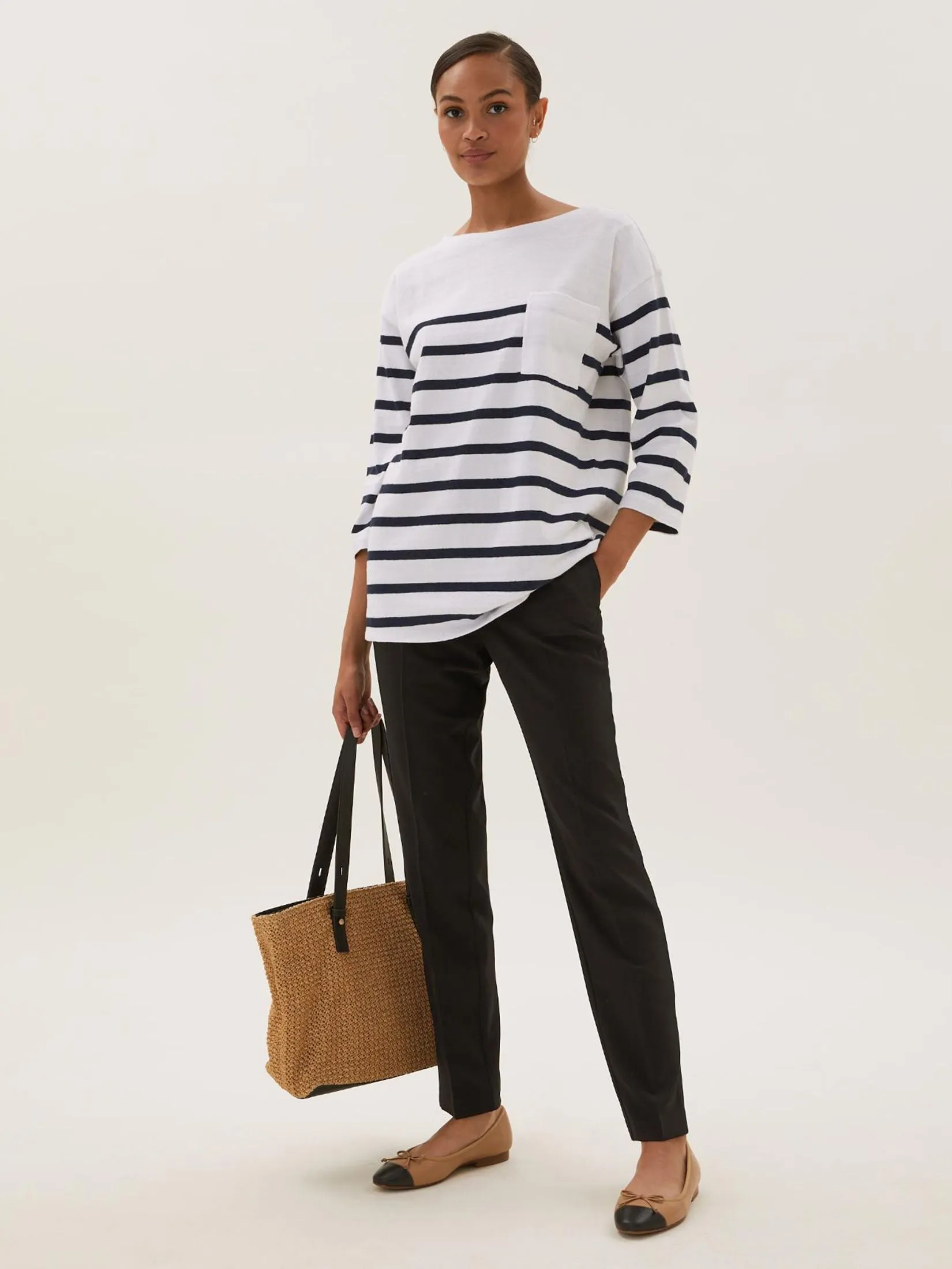 MARKS & SPENCER Women Trousers With Stretch Slim Fit Ankle Grazer